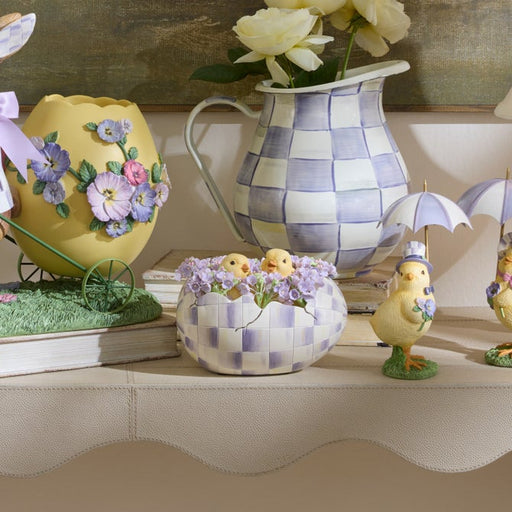 MacKenzie-Childs Seasonal & Holiday Decorations Violet Check Peekaboo Egg
