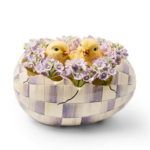 MacKenzie-Childs Seasonal & Holiday Decorations Violet Check Peekaboo Egg