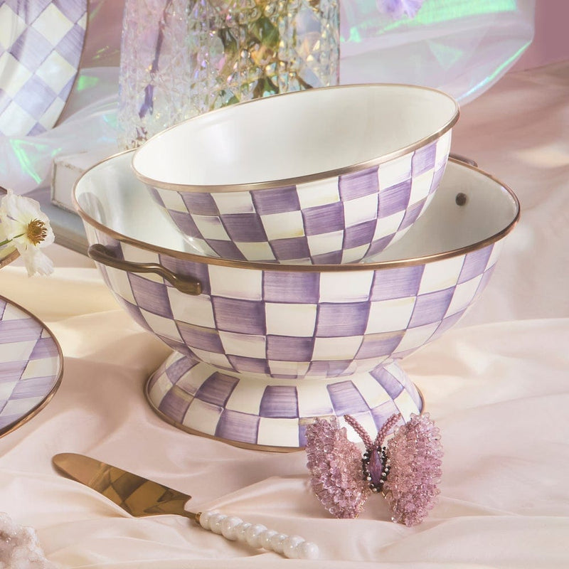 MacKenzie-Childs Serveware Mackenzie-Childs Violet Check Everything Bowl