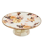 MacKenzie-Childs Serveware Mackenzie-Childs Wild Rose White Small Pedestal Platter