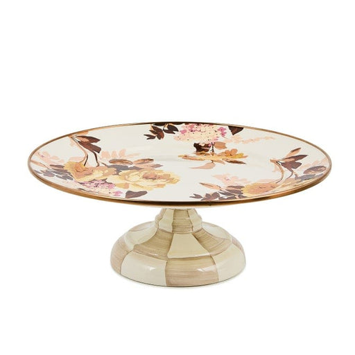 MacKenzie-Childs Serveware Mackenzie-Childs Wild Rose White Small Pedestal Platter