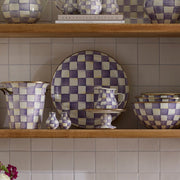 MacKenzie-Childs Serveware Violet Check Abundant Bowl