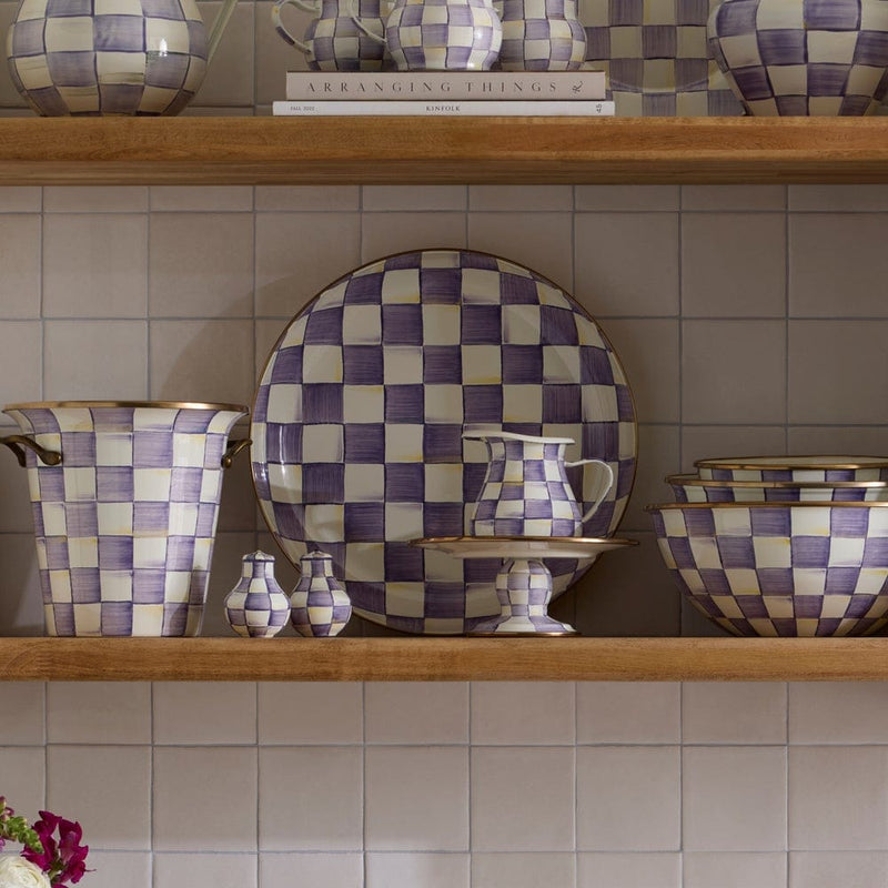 MacKenzie-Childs Serveware Violet Check Abundant Bowl