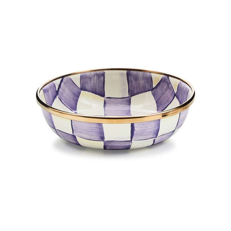 MacKenzie-Childs Serveware Violet Check Relish Dish
