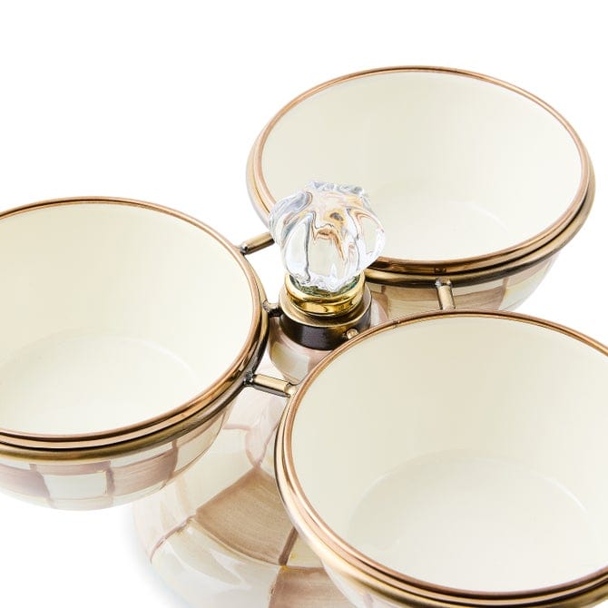 MacKenzie-Childs Serving Accessories Mackenzie-Childs Mocha Check Triplicity