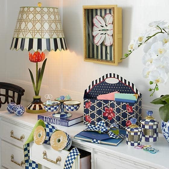 MacKenzie-Childs Serving Dishes Royal Check Triplicity