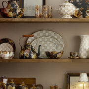 MacKenzie-Childs Serving Platter Mackenzie-Childs Mocha Check Medium Oval Platter