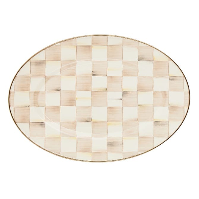 MacKenzie-Childs Serving Platter Mackenzie-Childs Mocha Check Small Oval Platter