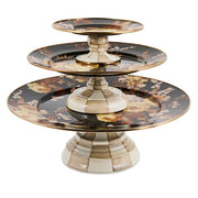 MacKenzie-Childs Serving Platter Mackenzie-Childs Wild Rose Brown Large Pedestal Platter