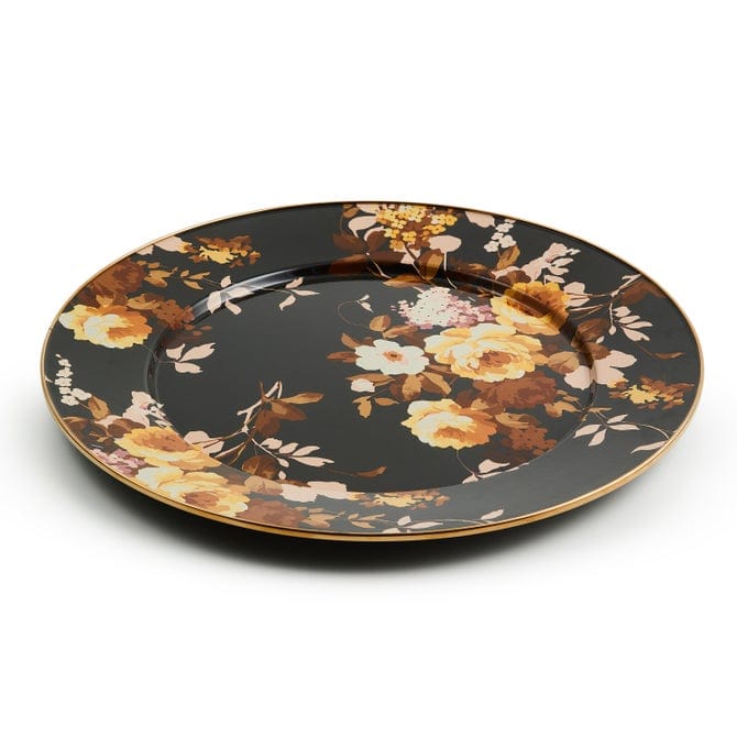 MacKenzie-Childs Serving Platter Mackenzie-Childs Wild Rose Brown Serving Platter