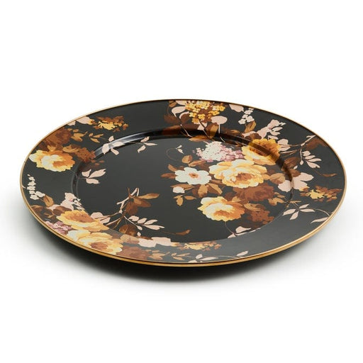 MacKenzie-Childs Serving Platter Mackenzie-Childs Wild Rose Brown Serving Platter