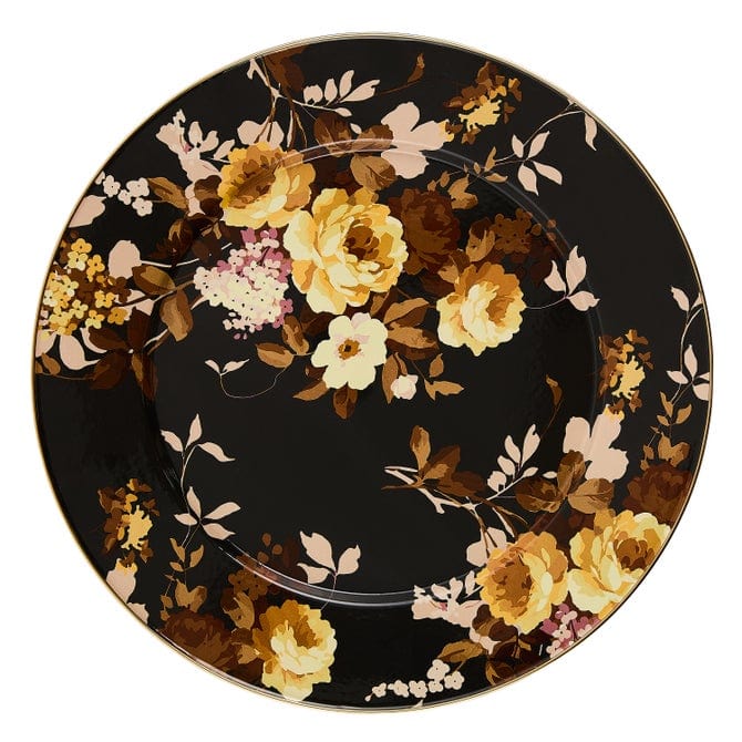 MacKenzie-Childs Serving Platter Mackenzie-Childs Wild Rose Brown Serving Platter