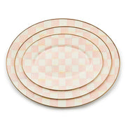 MacKenzie-Childs Serving Platter Rosy Check Large Oval Platter