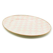 MacKenzie-Childs Serving Platter Rosy Check Large Oval Platter