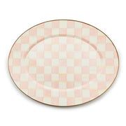 MacKenzie-Childs Serving Platter Rosy Check Large Oval Platter