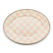 MacKenzie-Childs Serving Platter Rosy Check Medium Oval Platter