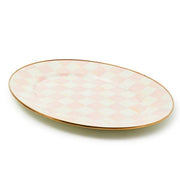 MacKenzie-Childs Serving Platter Rosy Check Medium Oval Platter