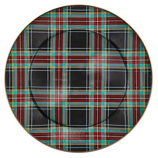 MacKenzie-Childs Serving Platter Tartan Black Serving Platter