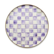 MacKenzie-Childs Serving Platter Violet Check Round Tray