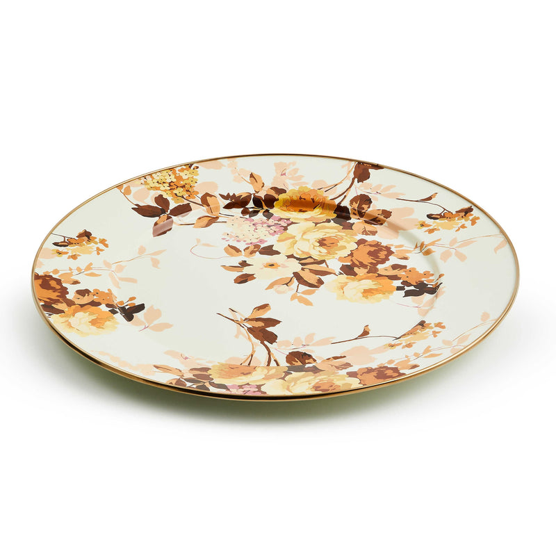MacKenzie-Childs Serving Platter Wild Rose White Serving Platter