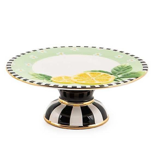 MacKenzie-Childs Serving Platters Lemon Small Pedestal Platter