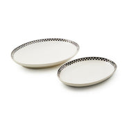 MacKenzie-Childs Serving Platters Mackenzie Childs Courtly Check Everyday Oval Platters, Set of 2