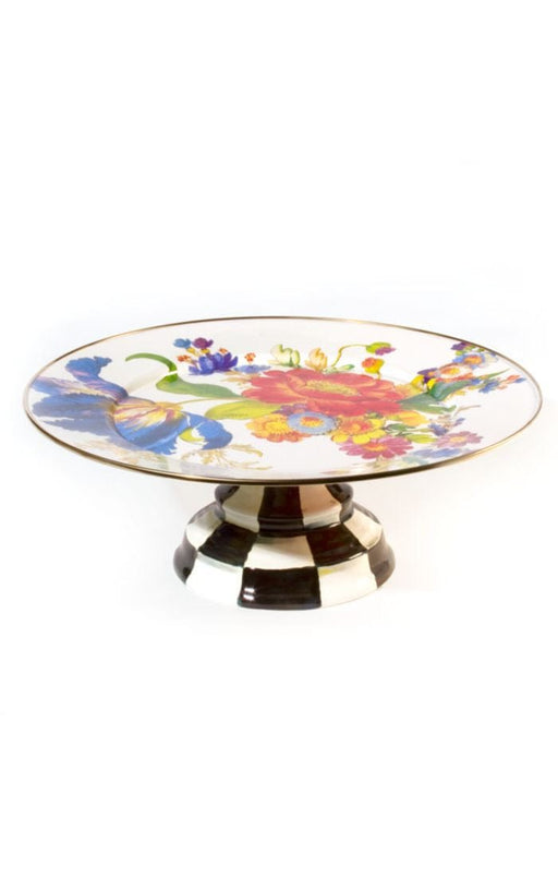 MacKenzie-Childs Serving Platters Mackenzie-Childs Flower Market Pedestal Platter - White