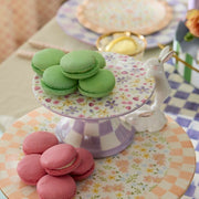 MacKenzie-Childs Serving Platters Posie Patch Mini Bunny Ceramic Pedestal Platter