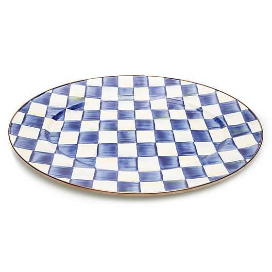 MacKenzie-Childs Serving Platters Royal Check Enamel Oval Platter - Medium