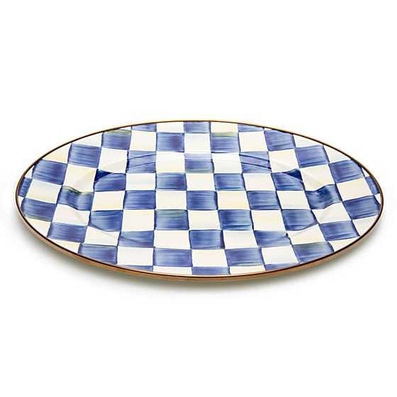 MacKenzie-Childs Serving Platters Royal Check Enamel Oval Platter - Small