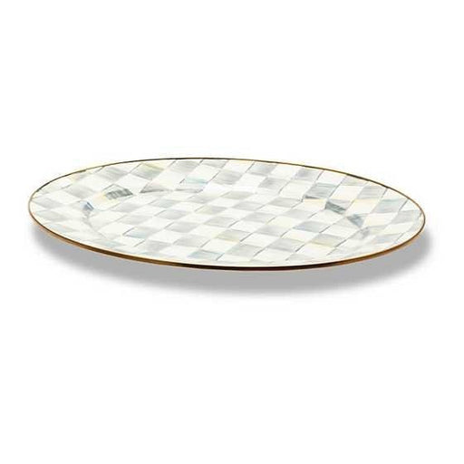 MacKenzie-Childs Serving Platters Sterling Check Enamel Oval Platter - Large