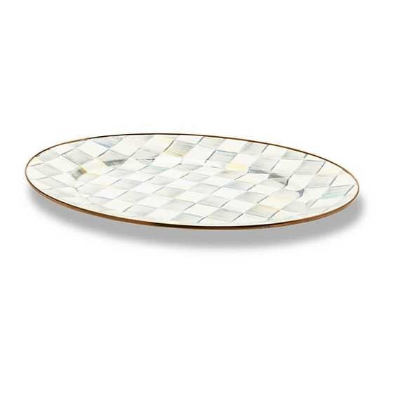 MacKenzie-Childs Serving Platters Sterling Check Enamel Oval Platter - Medium