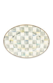 MacKenzie-Childs Serving Platters Sterling Check Enamel Oval Platter - Small