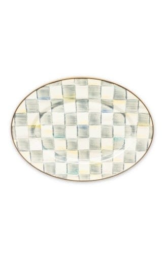 MacKenzie-Childs Serving Platters Sterling Check Enamel Oval Platter - Small