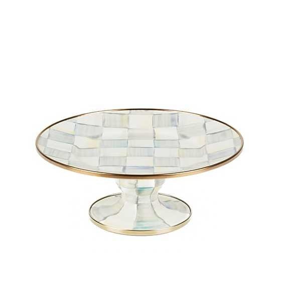 MacKenzie-Childs Serving Platters Sterling Check Enamel Pedestal Platter - Mini