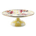 MacKenzie-Childs Serving Platters Wildflowers Yellow Small Pedestal Platter