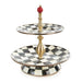 MacKenzie-Childs Serving Stands MacKenzie-Childs Courtly Check Enamel Two-Tier Sweet Stand