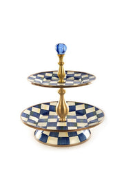 MacKenzie-Childs Serving Stands Royal Check Two Tier Sweet Stand
