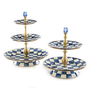 MacKenzie-Childs Serving Stands Royal Check Two Tier Sweet Stand