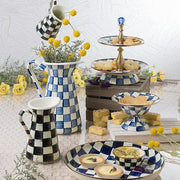 MacKenzie-Childs Serving Stands Royal Check Two Tier Sweet Stand