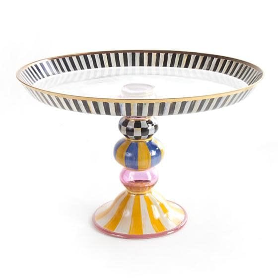 MacKenzie-Childs Serving Stands Striped Awing Cake Stand