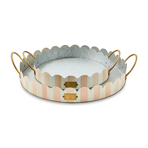 MacKenzie-Childs Serving Tray Rosy Stripe Serving Trays, Set of 2