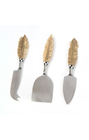 MacKenzie-Childs Serving Utensils Feather Cheese Knives-Set of 3