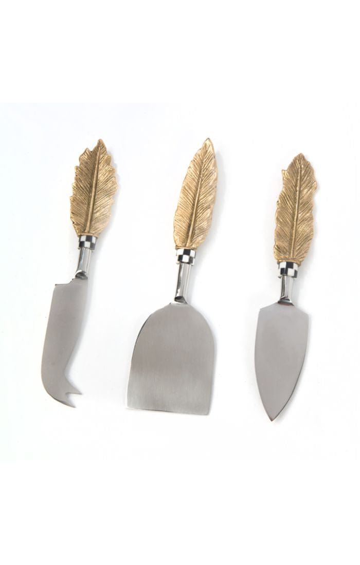 MacKenzie-Childs Serving Utensils Feather Cheese Knives-Set of 3
