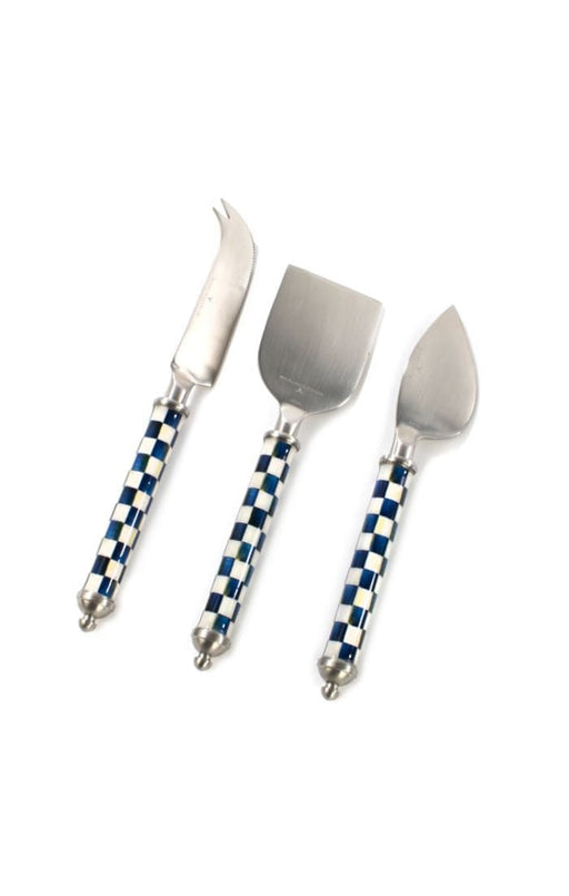 MacKenzie-Childs Serving Utensils Supper Club Cheese Knife Set - Royal Check