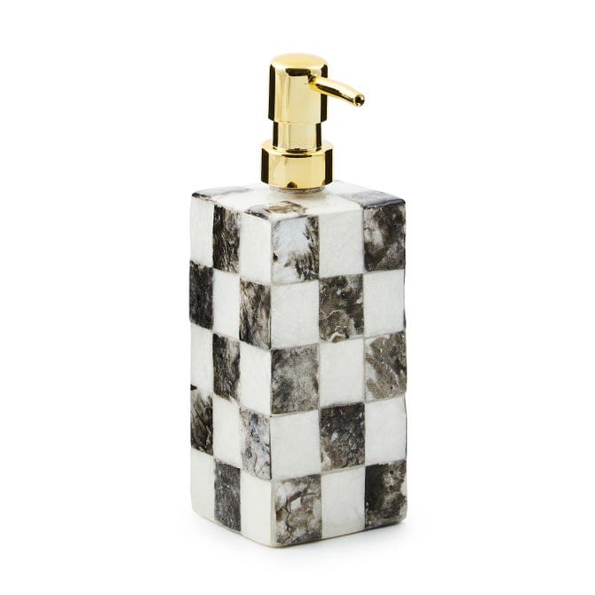 MacKenzie-Childs Soap Dispenser Courtly Check Capiz Soap Pump