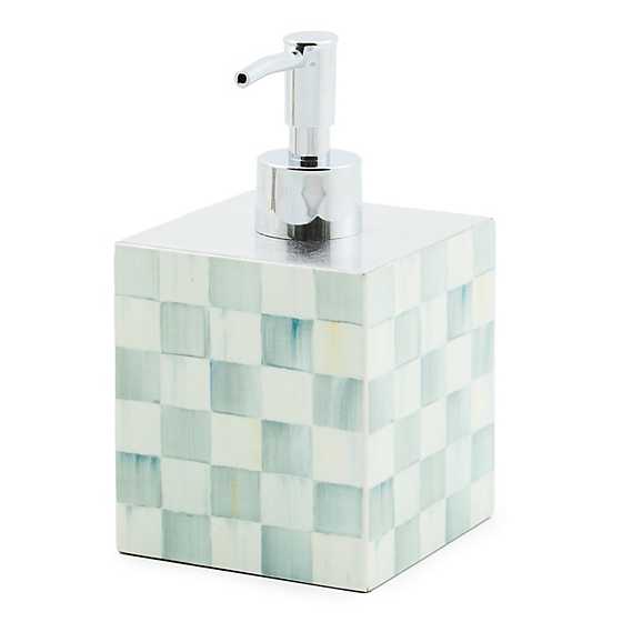 MacKenzie-Childs Soap Dispenser Sterling Check Lacquer Soap Pump