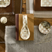 MacKenzie-Childs Spoon Rest Mocha Check Spoon Rest