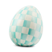 MacKenzie-Childs Spring Aqua Check Small Egg