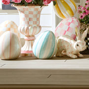 MacKenzie-Childs Spring Aqua Stripe Medium Egg